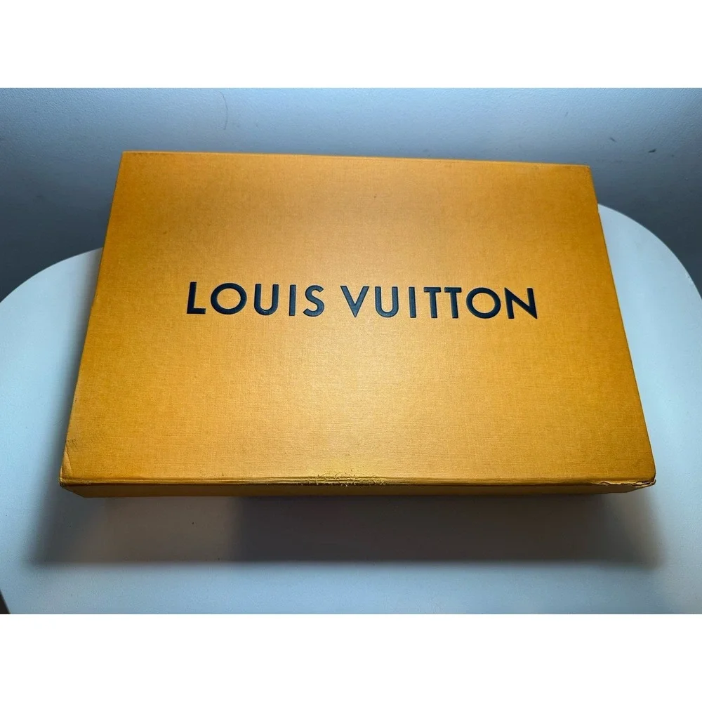 Louis Vuitton Empty Magnetic Gift Box Orange Storage Case 12x8x2 Authentic FLAW
